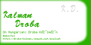 kalman droba business card